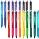 Vanstek 18 Colors Retractable Erasable Gel Pens Clicker, Fine Point(0.7), Make Mistakes Disappear, Premium Comfort Grip for Drawing Writing Planner and Crossword Puzzles
