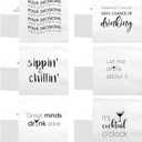 MotiMind 96 Pcs Funny Cocktail Napkins 5'' x 5'' Funny Napkins 2 Ply Funny Cocktail Napkins for Adult,6 Different Quotes Bar Napkins for Wedding Birthday Anniversary Holiday Party(Black Font)