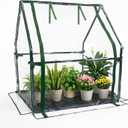 Gardzen Mini Greenhouse with Waterproof Base, Indoor/Outdoor Tabletop Greenhouse for Seed Starting, Plant Protection, Gardening & Winter Shelter, 36.2"(L) x18.9(W) x33.3(H)