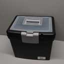 Storex File Storage Box Translucent Storage Lid, Black 1-Pack (61504F01C)