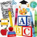 23 Pcs Kindergarten Giant Back to School Decorations Classroom Party Decor Abc Alphabet Party Favor Box Large Inflatable Pencil Crayon Balloons for Kindergarten Back to School Celebration Supplies