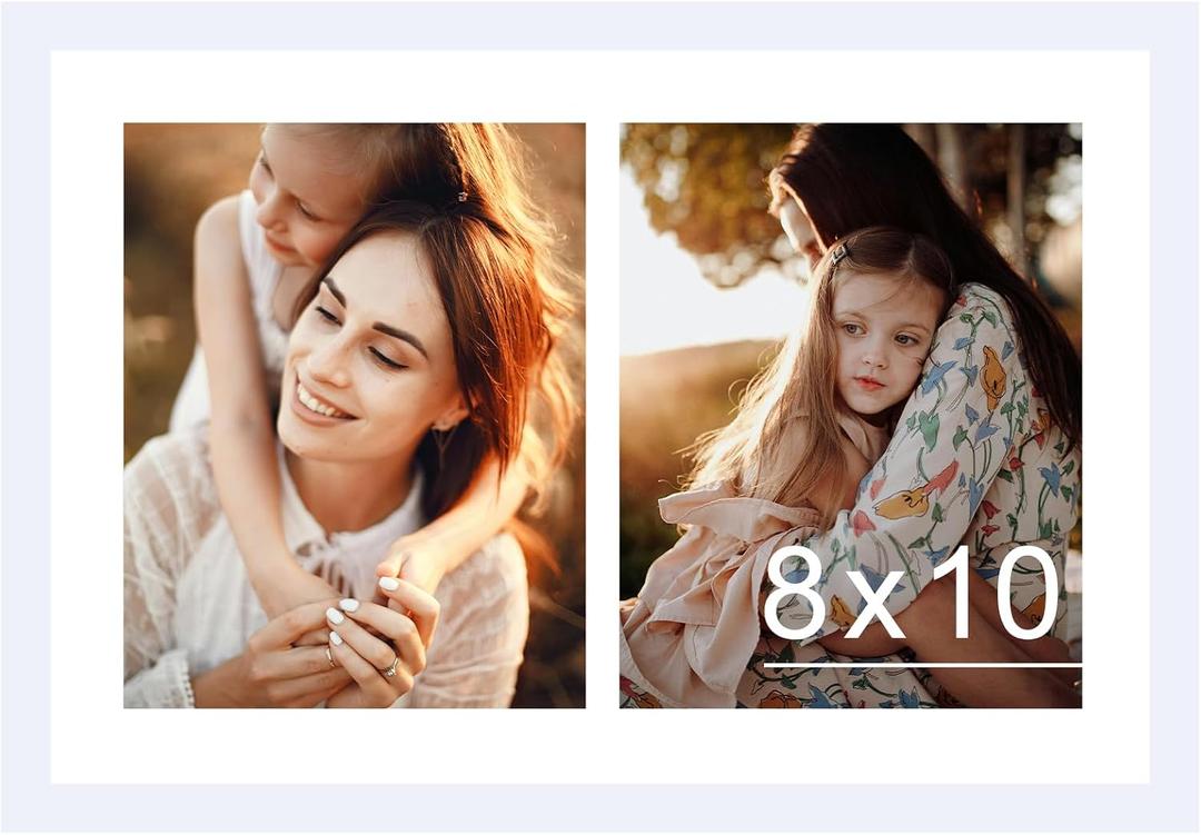 JCJMY 12x18 Double 8x10 Picture Frame, Display 2 8x10 Photos or 12x18 Picture, Two Opening 8 x 10 Collage Frame for Wall Hanging, 8 by 10 Multi Photo Frame, White