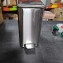 Bathroom Bin, 2.6 Gallon Stainless Steel Pedal Bin Waste Bin with Lids, Slow Drop Closing Slim Rubbish Bin Pedal Waste Basket for Bathroom, Kitchen, and Office (10L, Stainless Steel)