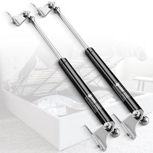 20 Inch 250Lb/1112N Gas Struts Spring Shocks with L-Type Mount Brackets for Queen King RV Bed Murphy Bed Heavy-Duty Tool Box Cabinet Trap Door Floor Hatch Lid Truck Canopy Cover Trailer 2pcs by IAQWE