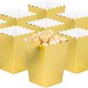 Gold Popcorn Boxes Set of 36 Mini Paper Popcorn Favor Boxes,Open-Top Cardboard Popcorn Container for Party Supplies
