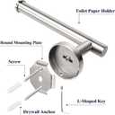 2-Piece Toilet Paper Holder - SUS 304 Stainless Steel Toilet Paper Holder Wall Mount, Toilet Paper Roll Holder for Bathroom, Kitchen, Washroom - Brushed Nickel