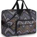 F.FETIVIN Weekender Bag Carry On Travel Duffle Medium Overnight Bag for Women (Wavy Stripes)