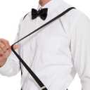 habibee Suspenders and Bow Tie Set for Men, Adjustable Elastic Braces with Y-Back, Diverse Colors, Strong Clips (Black)