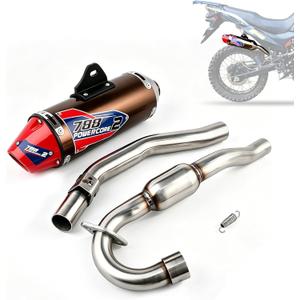 JFG RACING Full Slip On Exhaust Muffler - Complete Exhaust System For For CRF230F 2003 2004 2005 2006 2007 2008 2009 2010 2011 2012 2013, Titanium