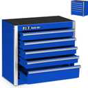 P.I.T. Mini Blue Tool Box, Portable 5-Drawer Micro Roll Cab Steel Stackable Tool Box with Liner, Blue Small Tool Case for Tools Storage and Organizers, Home DIY