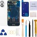 Rear Back Glass Replacement for iPhone 16 Plus 6.7-inches with Reparing Tool Kit and All Necessary Parts (White)
