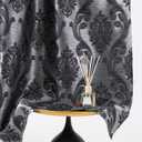 NAPEARL Black Damask Curtains for Living Room, Gothic Style Patterned Bedroom Curtain Drapes, Jacquard Curtains for Bedroom 84 Inch Length, Set of 2 Panels, Each 52 x 84 Inches