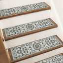 BEQHAUSE Stair Treads for Wooden Steps Non-Slip Machine Washable Carpet Stair Treads 8"X30" Soft Indoor Stair Runner for Kids Elders and Pets, 100% Polyester, TPE Backing, 15pcs, Grey