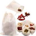 Boao 24 Pcs Spice Cooking Cheesecloth Bags for Straining Reusable Empty Tea Drawstring Soup Muslin Bags(7.8 x 9.8 Inch)