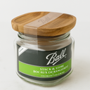 Ball Wide Mouth Mason Jar 4.0 Cup (1 Pack) With M.E.M Wooden Storage Lid for Storage, Grains, Herbs, Pasta, Coffee, Cookies