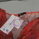 Novaorily Women Sexy Sheer Halterneck Mini Dress Hollow Out Colourful Mesh Floral Dress for Beach Party Night Red, Large