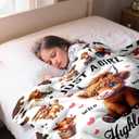 Highland Cow Blanket Gifts for Women Girls Ultra Soft Flannel Highland Cow Print Throw Blanket Cows Lovers Gifts Birthday Decor for Kids Adults Stuff 50"x40", 7 PCS Queen Flat Fitted Sheet