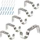 6 Pieces Curtain Rod Brackets General Adjustable Curtain Rod Holder Wall Bracket Hooks Outside Mounted Blinds Curtain Rod Bracket with Screws for 1 Inch Diameter Curtain Rod (Antique Silver)