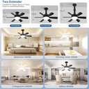 Superyofo 2Pack Socket Fan LED Ceiling Lights,18inch APP Control E26 Fans Bulb with Remote & Dimmable LED Ceiling Fan Lights,3Color 3000K-6500K,1800LM Fan Light Bulb Screw in Ceiling (Black)