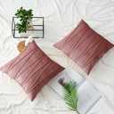 Jam Throw Pillow Covers 20 x 20 for Couch Sofa Bedroom Car 2 Pieces Hand-Made Soft Velvet Striped Cushion Covers Decorative Zigzag Stripe Cushion Cases