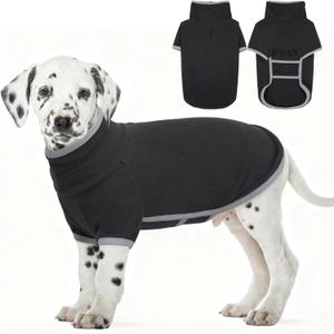 Yternal Fleece Dog Sweater with Turtleneck, Cozy Lightweight Pullover Dogs - Stretchy Soft Thermal Wear for Puppy Small Medium Large Breeds Darkgrey S