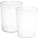 Okllen 2 Pack Plastic Waste Basket, Clear Round Trash Can Small Wastebasket Garbage Container Bin for Bathroom, Bedroom, Kitchen, Home, Office, 7.3" x 8.5" x 10.6"