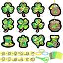Tarklanda 48 Pcs St. Patricks Day Suncatchers Craft Kits Lucky Shamrock Tissue Paper Craft Kit DIY Stained Glass Window Art Hanging Ornament for Home Classroom Activity Birthday Party Gift