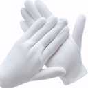 12 Pairs White Cotton Gloves for Serving Inspection Costume - Cloth Gloves for Dry Hands Eczema SPA Moisturizing