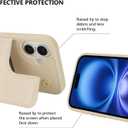 iCoverCase Compatible with iPhone 16 Wallet Phone Case with Card Holder for Women Men, [RFID Blocking] Card Slots PU Leather Protective Wallet Case 6.1 Inch (Beige)