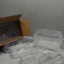 Kingrol 8 Pack Plastic Storage Bins for Freezer, Pantry, Countertop, Cabinet Organization, Stackable Food Storage Organizer with Handles, BPA Free, 10 x 6 x 3 Inch, 10 x 4 x 3 Inch