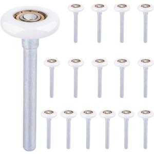16 Pack 1.8 Inch Nylon Sealed Garage Door Rollers, Quiet/Durable and High Load, High Performance Bearing, White