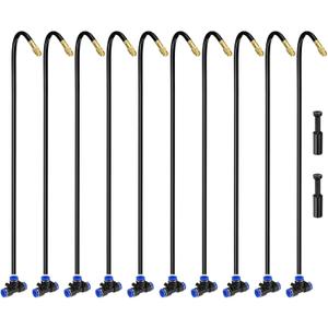 M METERXITY 1-Set Brass Misting Nozzles Tees, 20inch/50cm Tube Len 3-in-1(Dripping, Spraying, Shutoff) Adjustable Copper Water Misters Sprayer for 0.31"/8mm Tubing Irrigation [Gold Tone/Black]