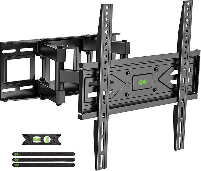 USX MOUNT Full Motion TV Wall Mount for Most 32-70 inch TVs up to 99 lbs, Wall Mount Bracket with Dual Articulating Arms, Swivel, Tilt, Max VESA 400x400mm, TV Mount Fits 12”/16” Wood Studs