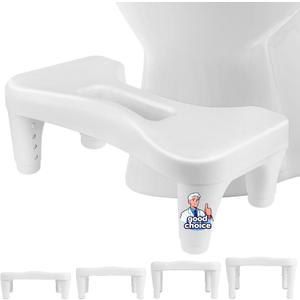 Toilet Stool for Adults, Seniors & Kids Height Adjustable Poop Stool & Toilet Foot Stool with Non-Slip Feet for Squatting Position Support, Bathroom Step Stool for Potty Training & Daily Use