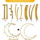 Moon Shape Wedding Gold Metal Arch Backdrop Flower Balloon Arbors Stand for Wedding Birthday Party, Baby Shower and Graduation Decorations, 2m