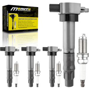 Set of 4 Ignition Coils Pack UF532 MR994642 & 4 PCS Iridium Spark Plugs Compatible with Mitsubishi Eclipse Galant Outlander 2.4L 3.8L