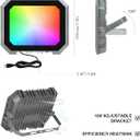 Leddictive 4 Pack RGB LED Flood Light 100W, 1000W Equivalent 10000 LM Outdoor Landscape Flood Lights with 4 Remote, IP66 Waterproof Outdoor Light for Christmas Party Stage Uplight Wall Wash