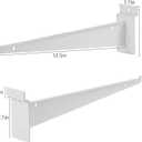 12Pcs Heavy Duty Slatwall Knife Shelf Bracket, 12 inch Metal Shelf Bracket for Slat Wall, White Slatwall Accessories With Lip, Gridwall Brackets Hooks for Slatwall Panels Shelf Display Home Commercial