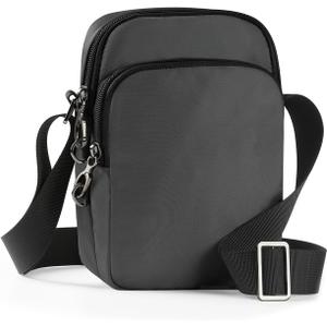 VADOO Sling Bag for Men Women, Anti Theft Crossbody Bag with Zipper Lock, RFID Blocking & Waterproof for Travel Casual (Grey)