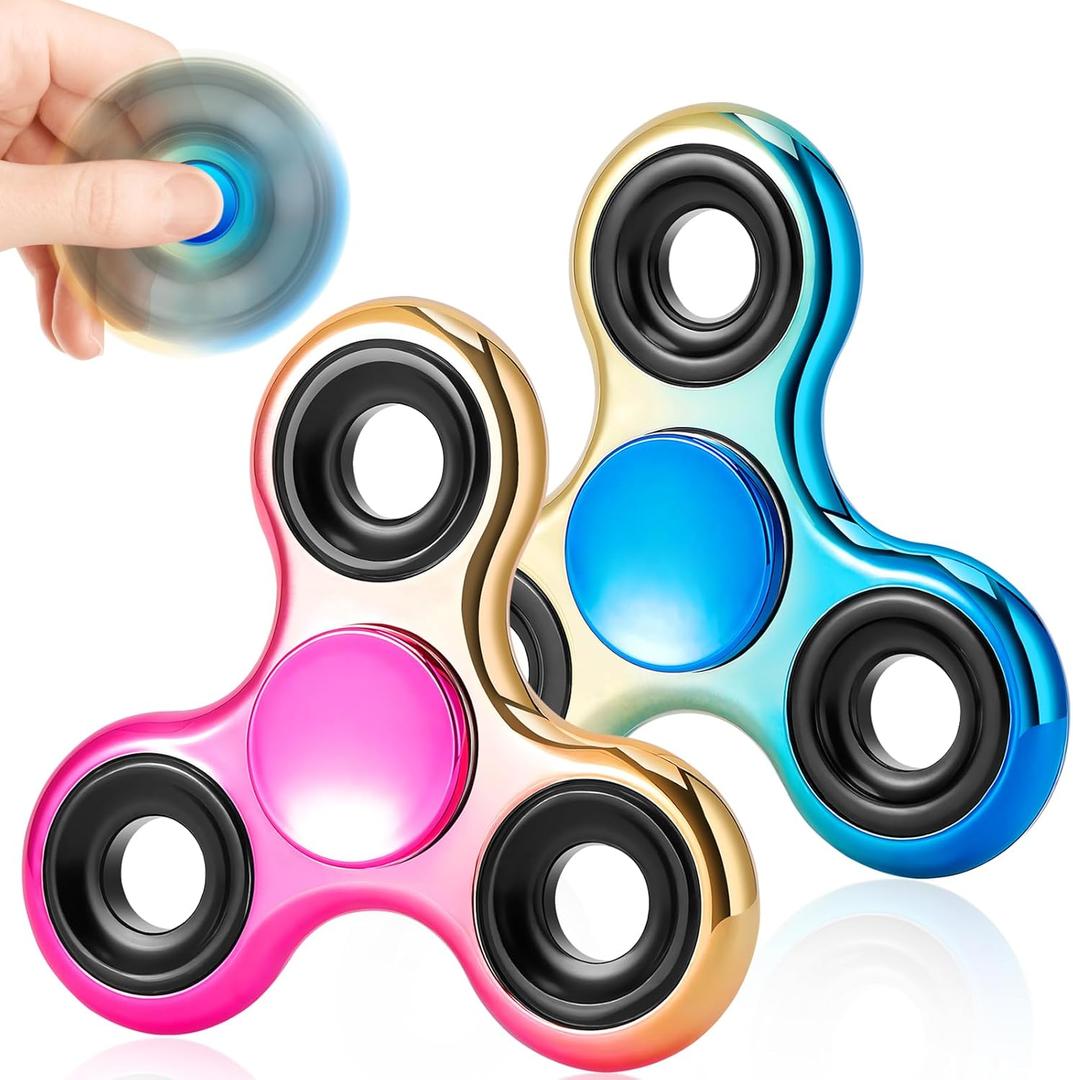 Fidget Spinner 2 Pack, Fidget Spinners for Kids Adults, Fidgets Toys Anxiety Relief Hand Spinner Party Favors for ADHD Autism Gifts, Classroom Rewards for Boys Girls