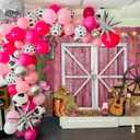 2 x Western Pink Barn Background for Photography - Retro Rustic Farm Wooden House Banner - Cowgirl Baby Shower Birthday Party Supplies (7X5FT)