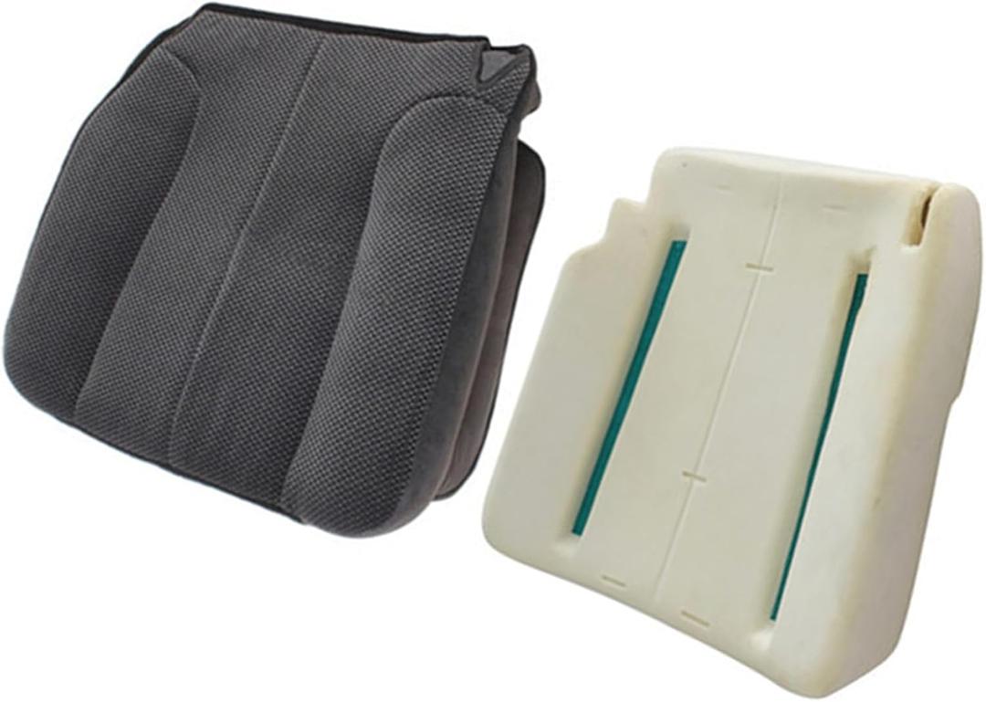 NLQR Cloth Front Driver Side Bottom Replacement Seat Cover & Seat Foam Cushion Compatible with Dodge Ram 1500 2500 3500 4500 5500 SLT Laramie ST Custom Base 2002 2003 2004 2005 Dark Gray