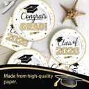 2026 Graduation Party Decorations Set - 200Pcs White Gold Class of 2026 Graduation Plates and Napkins Disposable Tableware for College High School Congrats Graduation Party Supplies, Serves 50