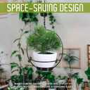 Hanging Planters for Indoor Plants - Plant Hanger Indoor Rod with 2 Diamine Plastic Pots, Ceiling or Wall Planters, Hanging Flower Pots - Plants NOT Included