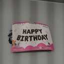 Happy Birthday Balloons Banner Black 16 Inch Mylar Foil Letters