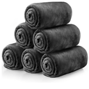 Tinideya 6 Pcs Flannel Fleece Throw Blanket Bulk 50 x 60 Inch Soft Fleece Blanket Warm Throw Blanket Coral Blankets for Couch Sofa Home Wedding Gifts Season (Light Gray)