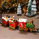 Lighted Musical and Animated Christmas Village Train,Battery-Operated Light Up Musical Santa Train Set, Xmas Decoration for Party Props Festival Decorations