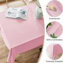 AUSSPVOCT Textured 50 Inch Round Tablecloth Up to 35'' Dia Tables, Waterproof Spill-Proof Wipeable Table Cloth Wrinkle Free Circle Dining Table Cover for Birthday Farmhouse Outdoor Party Tablecloths (Light Pink)