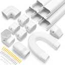 Windspeed Mini Split Line Set Cover 3" 10Ft AC Line Pipe Duct Cover for Outside Units Mini Split Wall , Air Central Conditioner, HAVC and Heat Pumps (white)