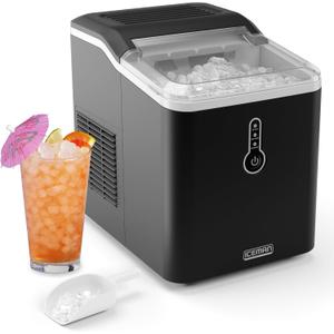 Iceman by Chefman Nugget Ice Maker Countertop, Pebble Ice Maker Machine, 26 lb in 24 Hours, Ready in 6 Minutes, Removable Ice Basket, Fun and Chewable Cubes, 1.5L Water Tank, Self-Cleaning Function